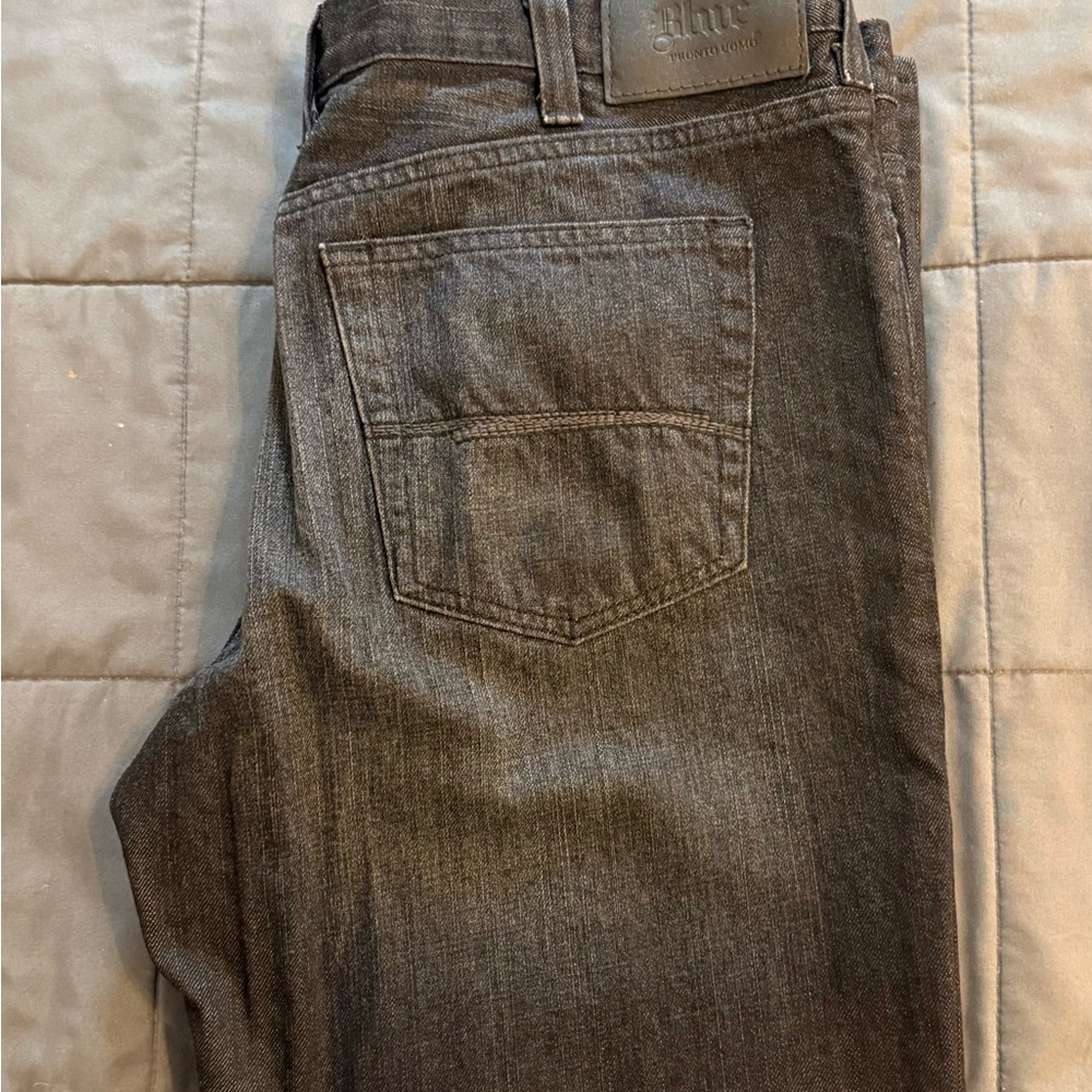 Pronto Uomo Men's Charcoal Straight Jeans